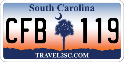 SC license plate CFB119