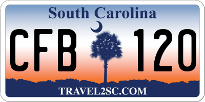 SC license plate CFB120