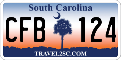 SC license plate CFB124