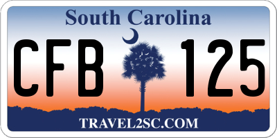SC license plate CFB125