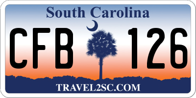 SC license plate CFB126