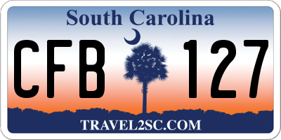 SC license plate CFB127