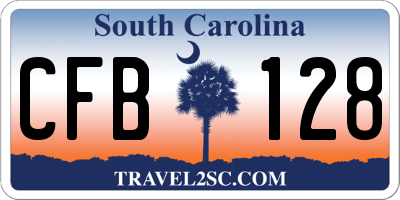 SC license plate CFB128
