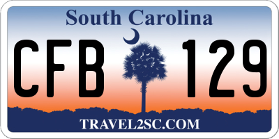 SC license plate CFB129