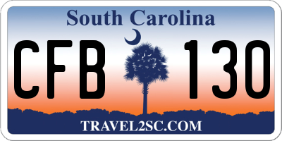 SC license plate CFB130