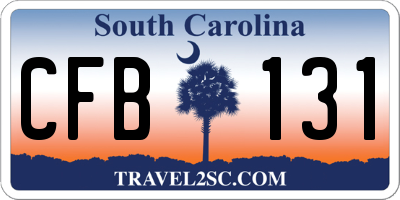 SC license plate CFB131
