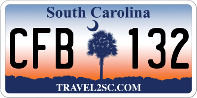 SC license plate CFB132