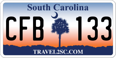 SC license plate CFB133