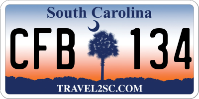 SC license plate CFB134