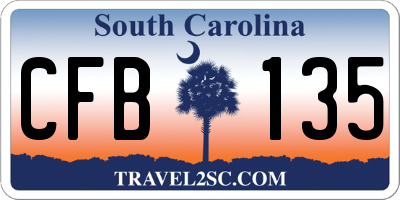 SC license plate CFB135