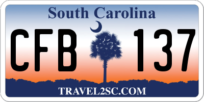 SC license plate CFB137