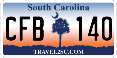 SC license plate CFB140