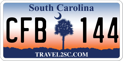 SC license plate CFB144