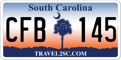 SC license plate CFB145