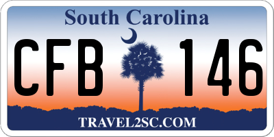 SC license plate CFB146