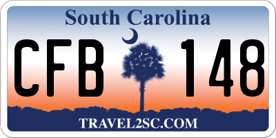 SC license plate CFB148