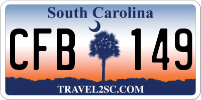 SC license plate CFB149