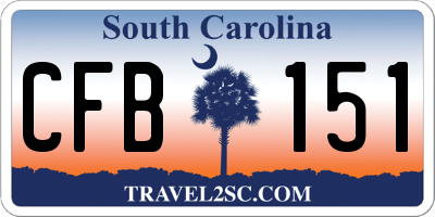 SC license plate CFB151