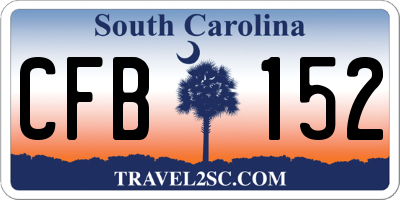 SC license plate CFB152