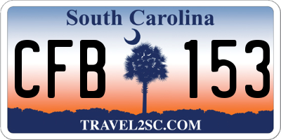 SC license plate CFB153