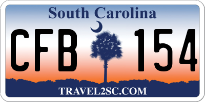 SC license plate CFB154