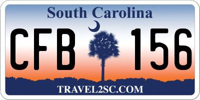 SC license plate CFB156