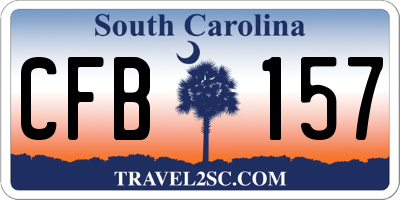 SC license plate CFB157
