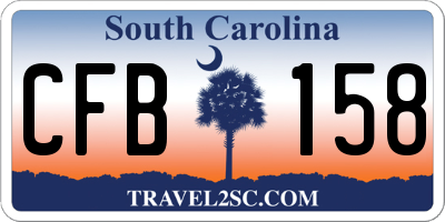 SC license plate CFB158