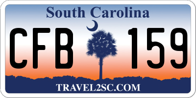 SC license plate CFB159