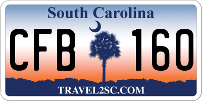 SC license plate CFB160