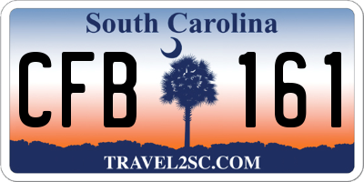 SC license plate CFB161