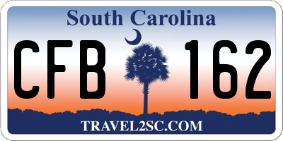 SC license plate CFB162