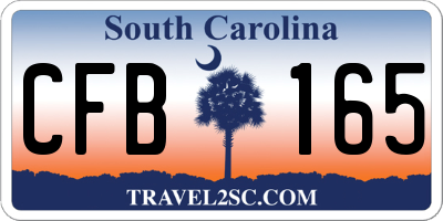 SC license plate CFB165