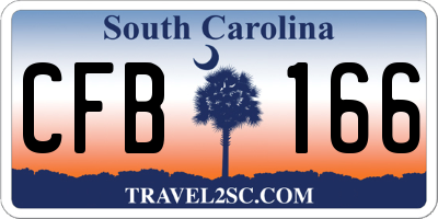 SC license plate CFB166