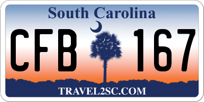 SC license plate CFB167