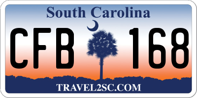 SC license plate CFB168
