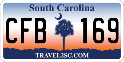 SC license plate CFB169