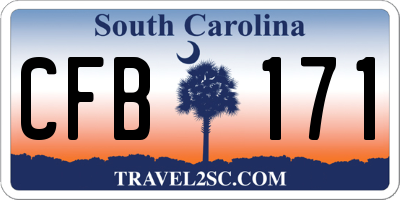 SC license plate CFB171