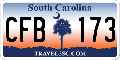 SC license plate CFB173
