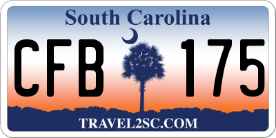 SC license plate CFB175