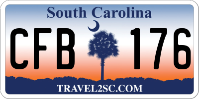 SC license plate CFB176