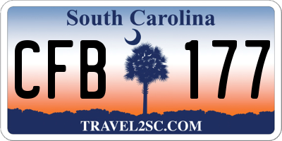 SC license plate CFB177