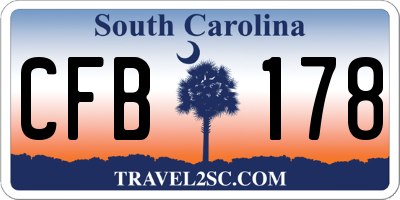 SC license plate CFB178