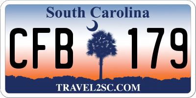 SC license plate CFB179