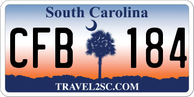 SC license plate CFB184
