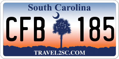 SC license plate CFB185