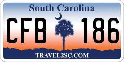 SC license plate CFB186