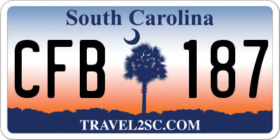 SC license plate CFB187