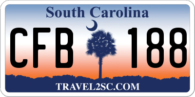 SC license plate CFB188