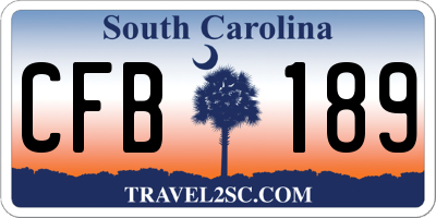 SC license plate CFB189